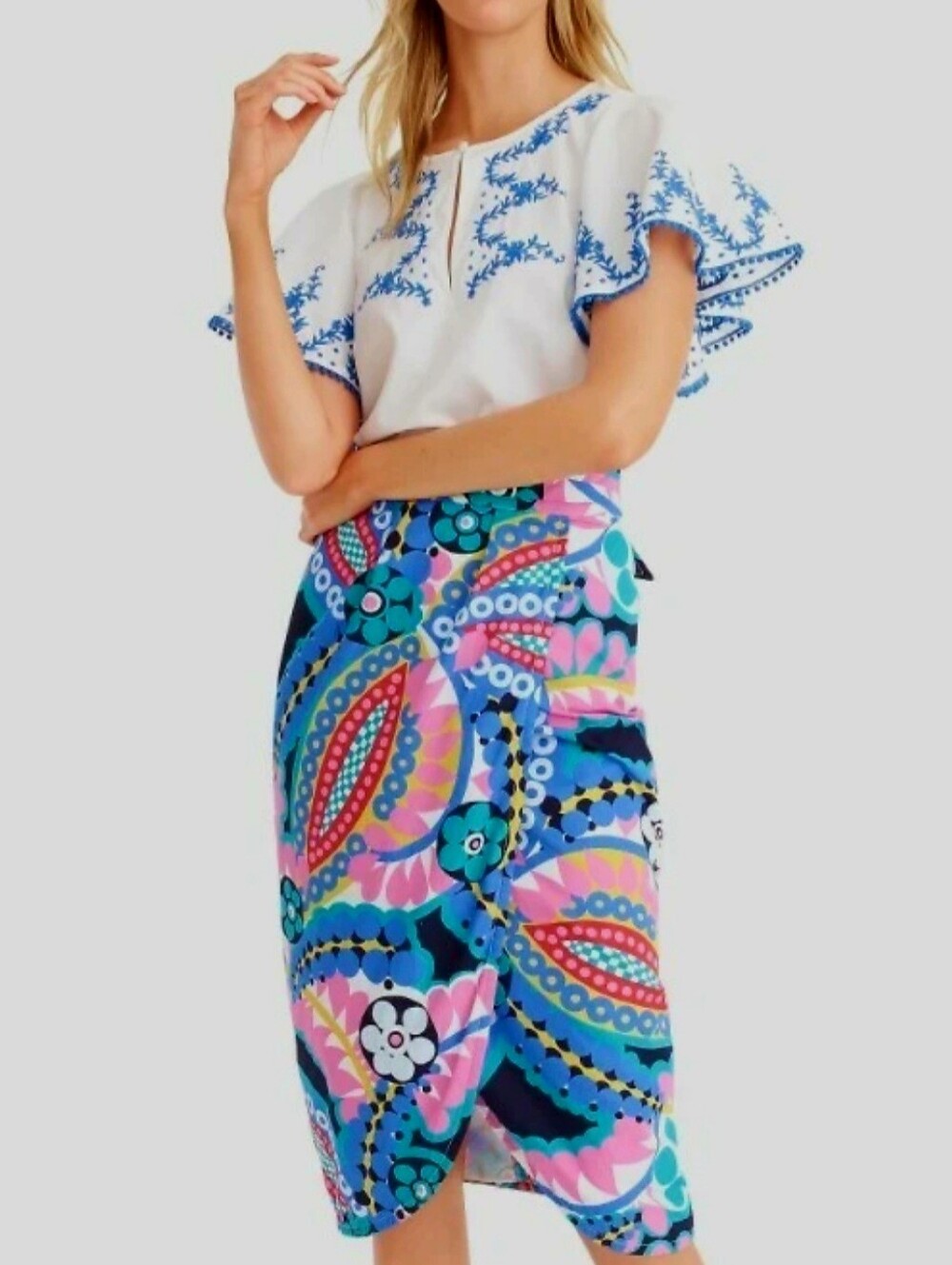 J.Crew Tie-back Tulip Skirt in Ratti Kaleidoscope Floral